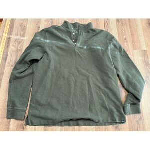 Even Tide Sweater Men's Size XL Tall Green 1/4 Buttons Pullover Mock Neck